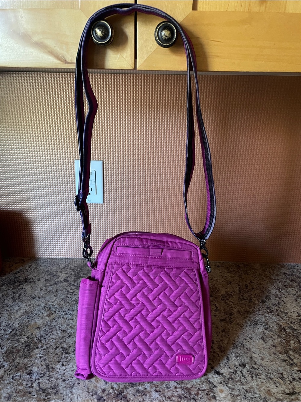 lug Quilted Crossbody Bag in Magenta